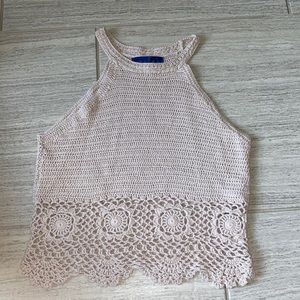 Blue Rain Crochet Tank Top